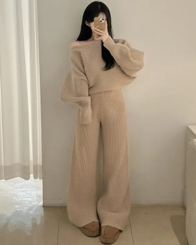 Korean style sweater temperament long pants 2pcs set