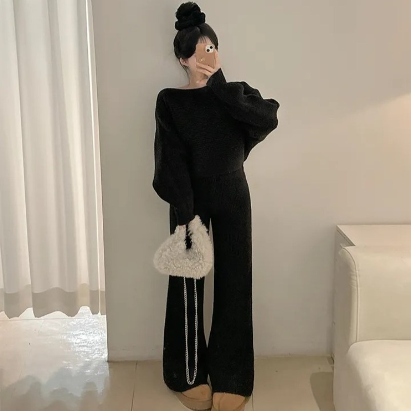 Korean style sweater temperament long pants 2pcs set