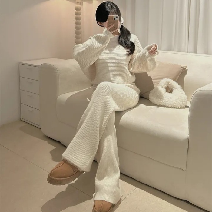 Korean style sweater temperament long pants 2pcs set