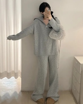 Winter long pants sweater a set for women
