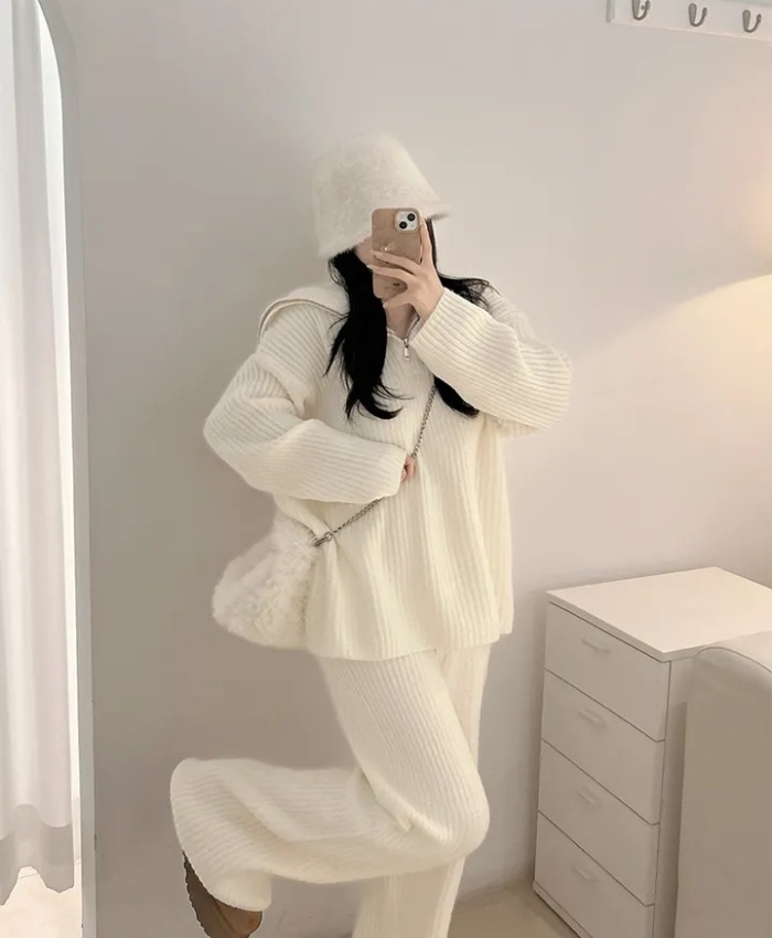 Winter long pants sweater a set for women