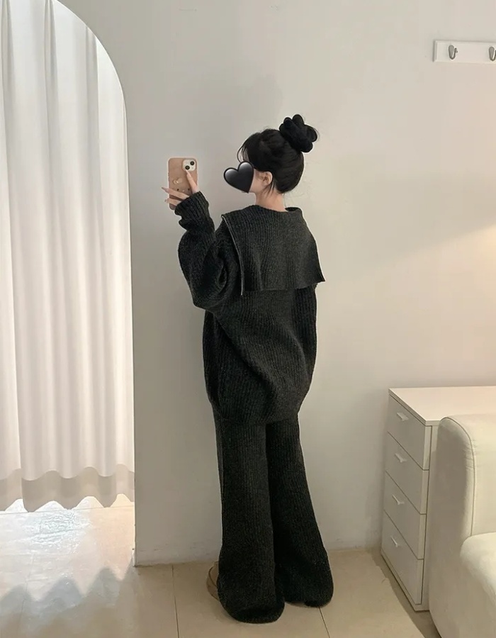 Winter long pants sweater a set for women