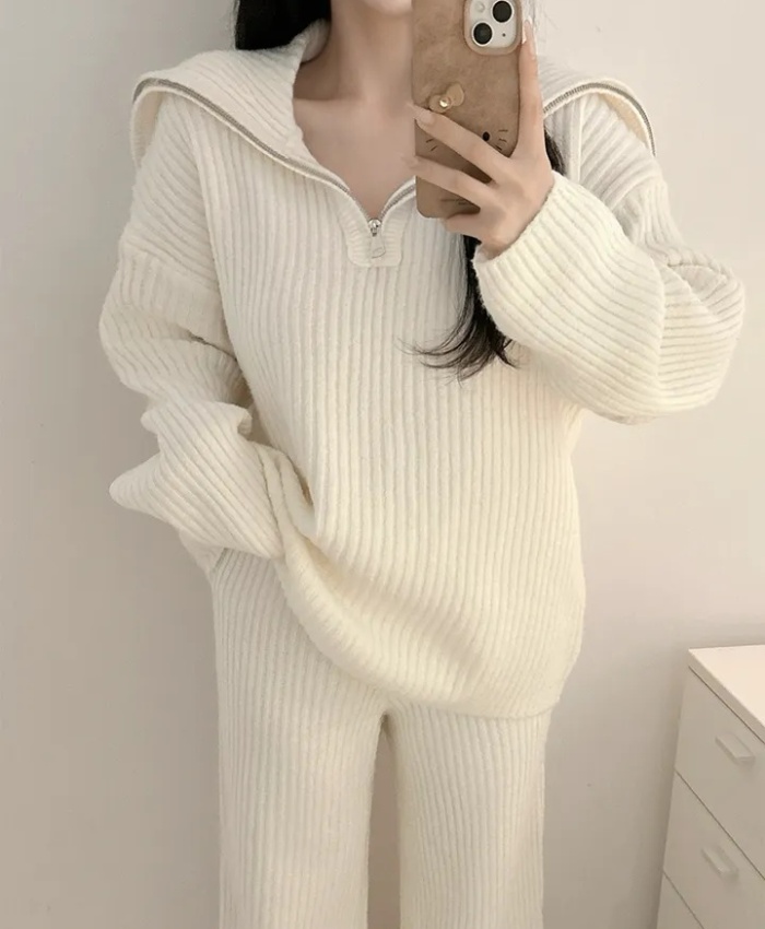 Winter long pants sweater a set for women