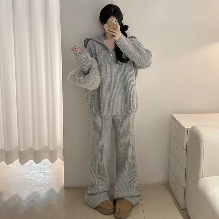 Winter long pants sweater a set for women