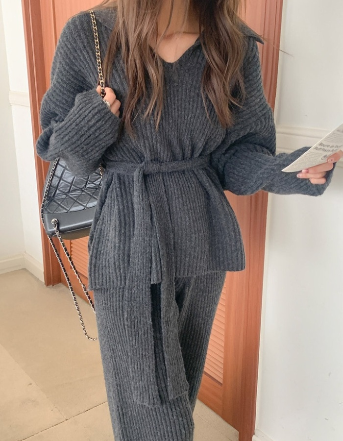 All-match sweater lazy casual pants a set