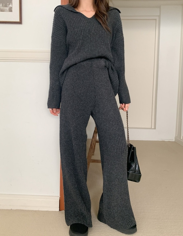 All-match sweater lazy casual pants a set