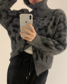 Casual half high collar cardigan Korean style zip tops