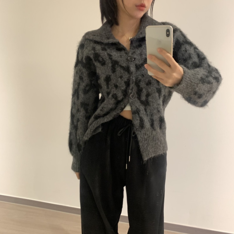 Casual half high collar cardigan Korean style zip tops