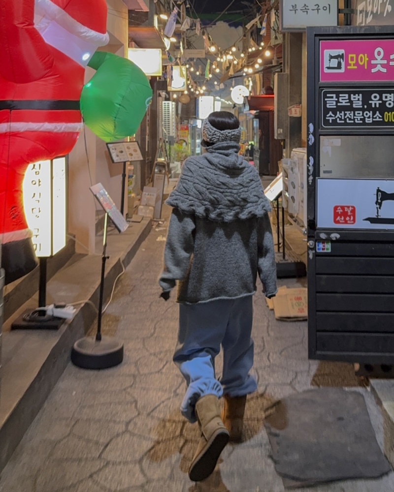 Twist high collar shawl pullover loose sweater 2pcs set