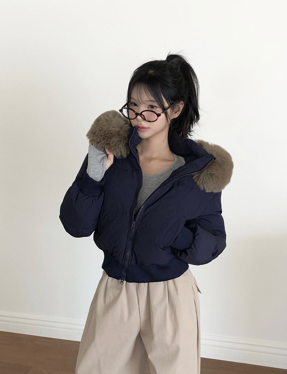 Down thick short coat Korean style personality cotton coat