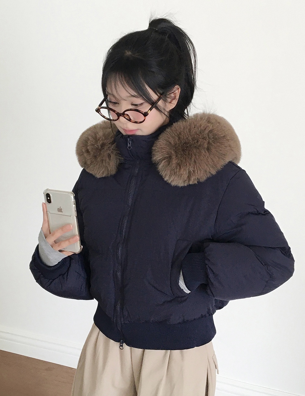 Down thick short coat Korean style personality cotton coat