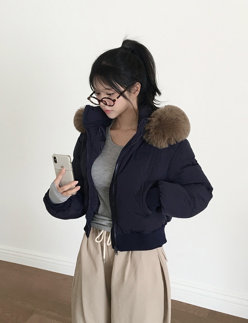 Down thick short coat Korean style personality cotton coat