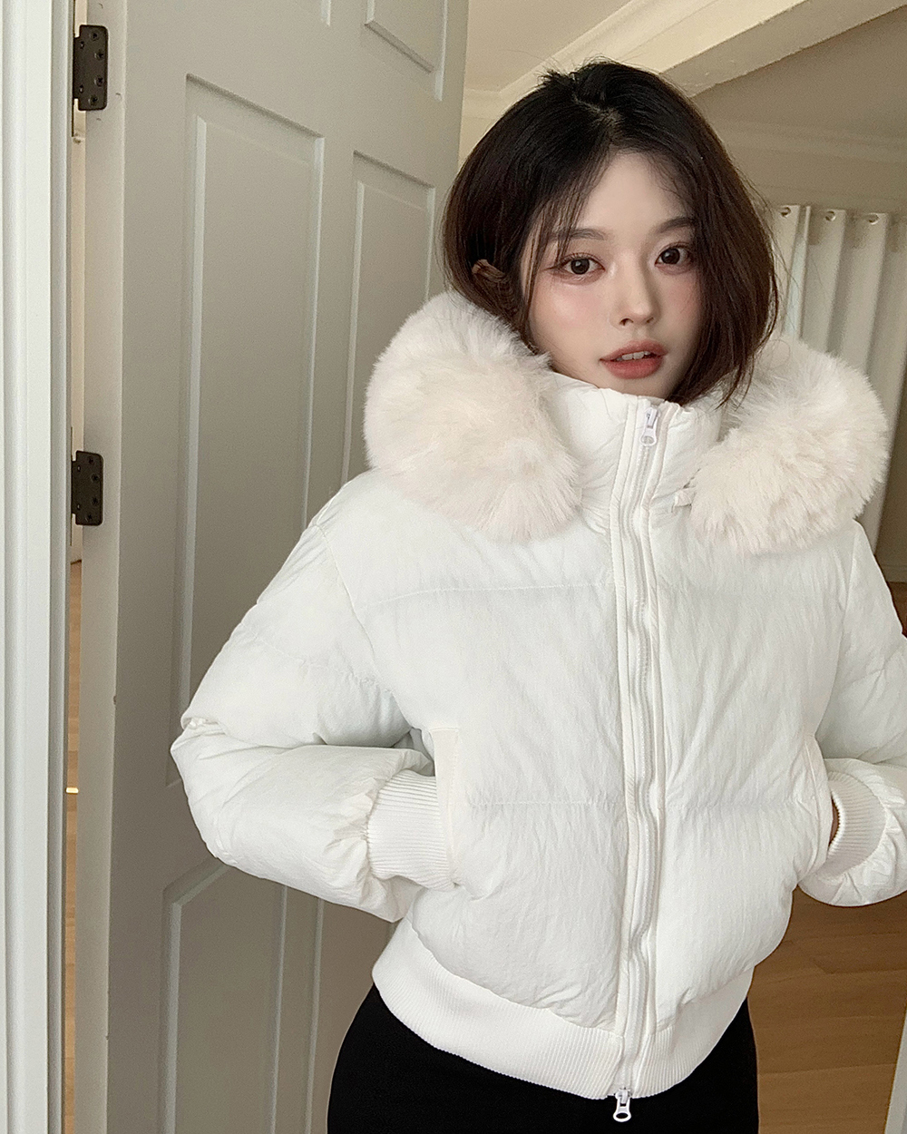 Down thick short coat Korean style personality cotton coat