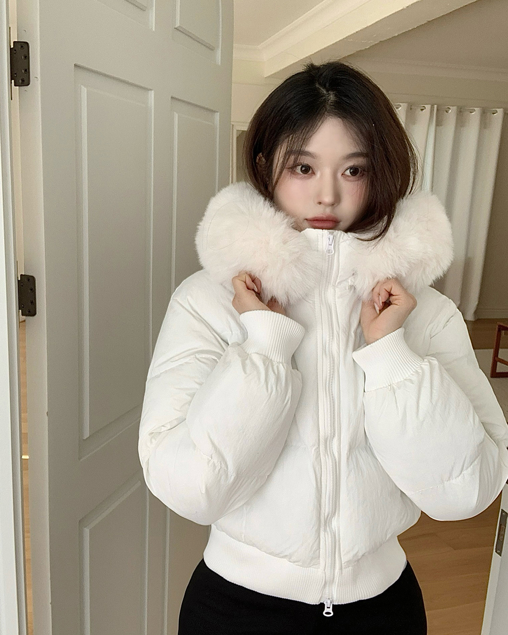 Down thick short coat Korean style personality cotton coat