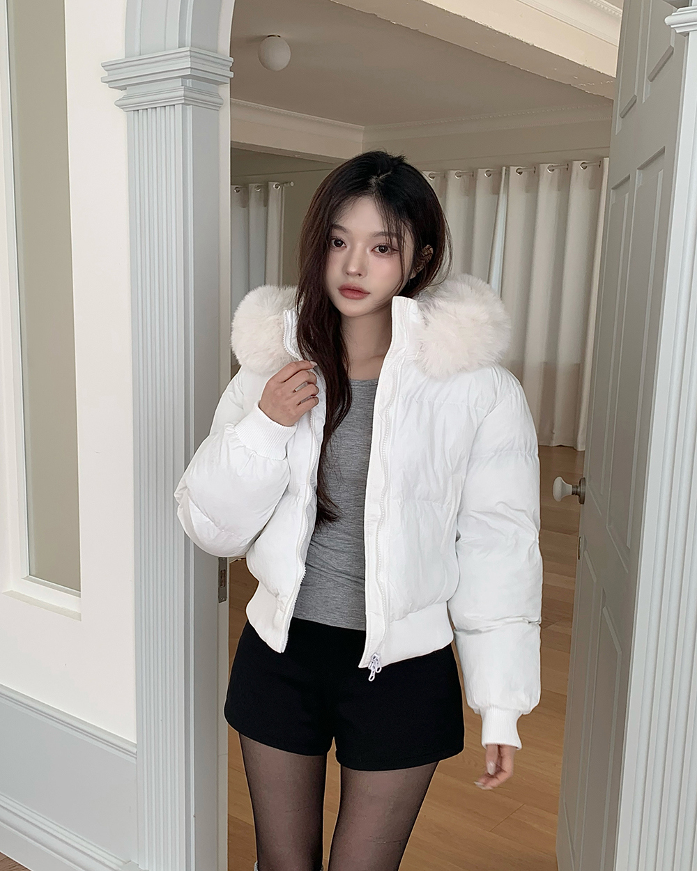 Down thick short coat Korean style personality cotton coat