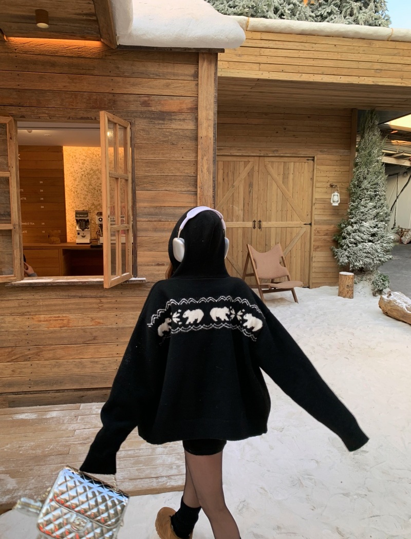 Lazy retro sweater zip shorts 2pcs set for women