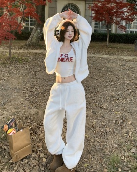 Winter spicegirl lazy hoodie elmo hooded coat 2pcs set for women