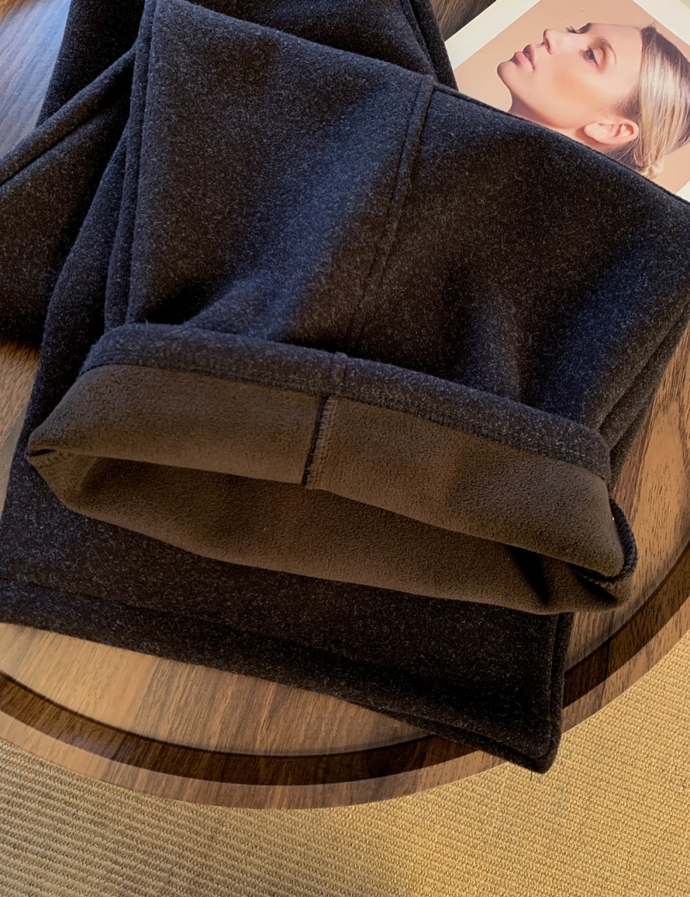 Drape Casual pants straight plus velvet sweatpants for women