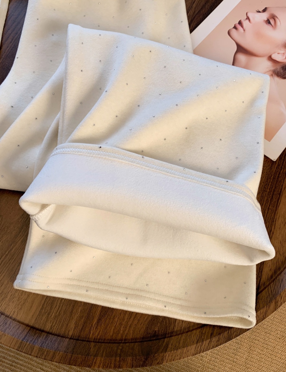 Diamond drawstring sweatpants thick high waist casual pants