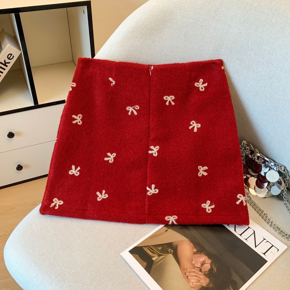 Woolen christmas short skirt Korean style skirt for women