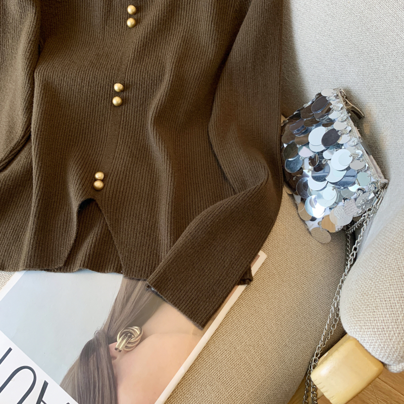 Long sleeve V-neck tops niche sweater for women