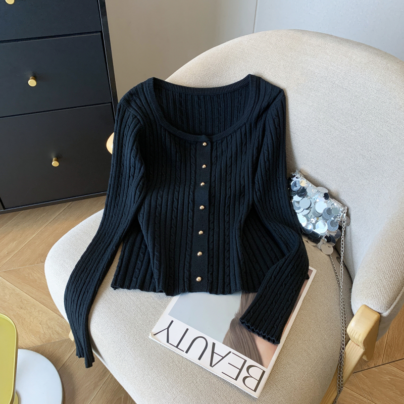 Slim short small shirt Western style cardigan for women