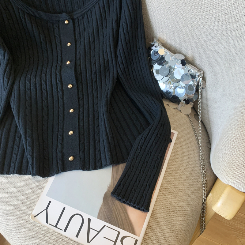 Slim short small shirt Western style cardigan for women