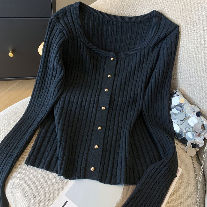 Slim short small shirt Western style cardigan for women