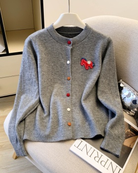 Knitted pony coat niche cardigan for women
