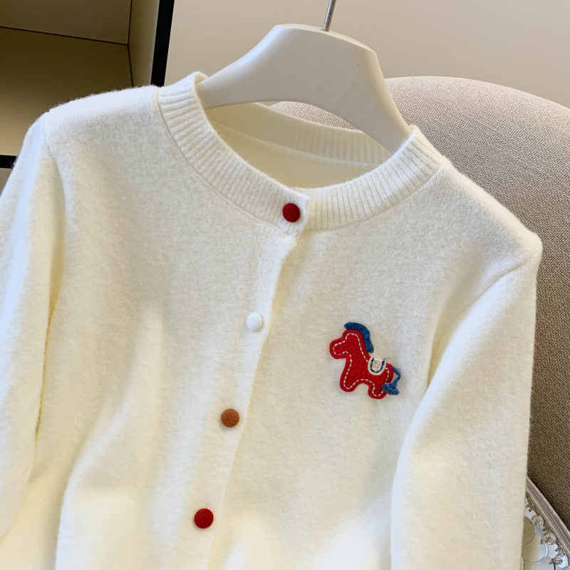 Knitted pony coat niche cardigan for women