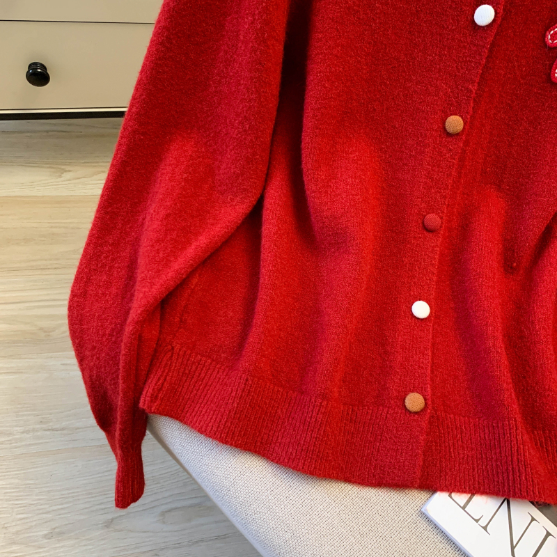 Knitted pony coat niche cardigan for women