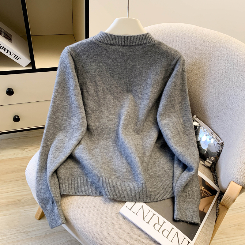 Knitted pony coat niche cardigan for women