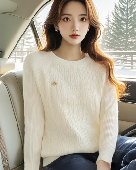 Twist all-match half high collar sweater for women