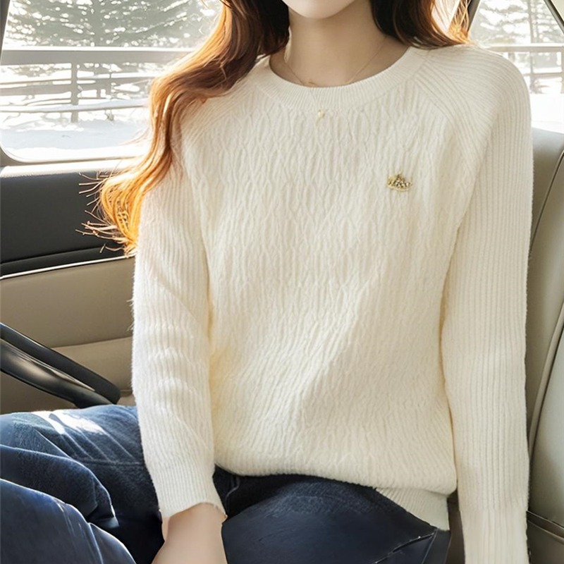 Twist all-match half high collar sweater for women