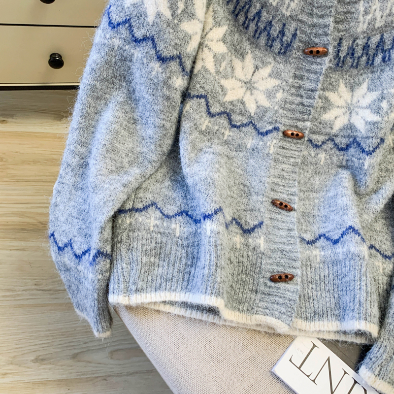 Mixed colors niche coat Western style sweater for women