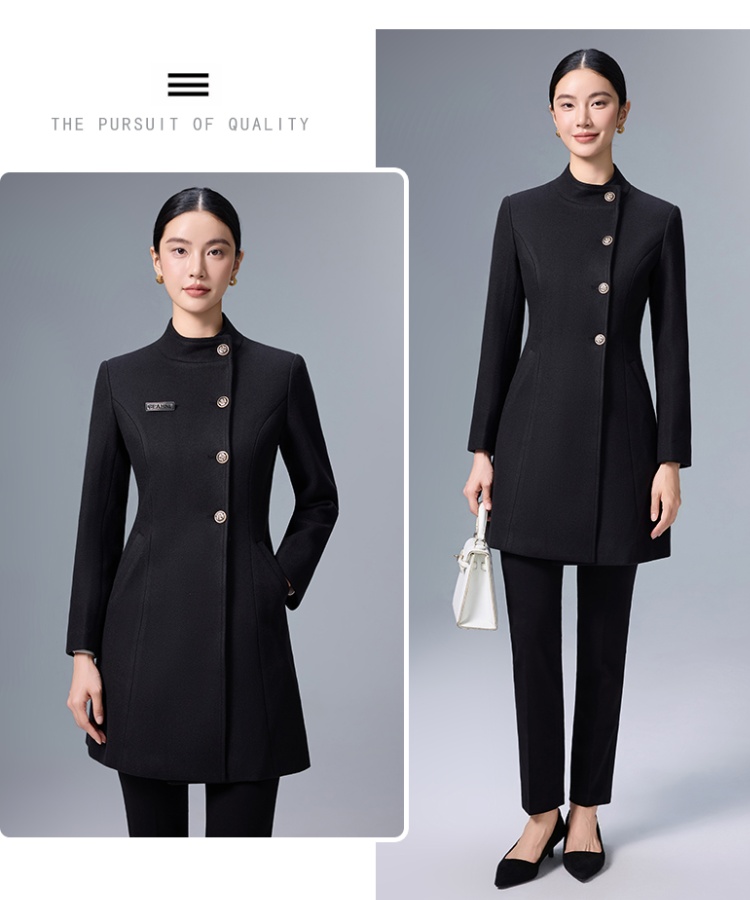 Winter simple woolen coat overalls slim coat