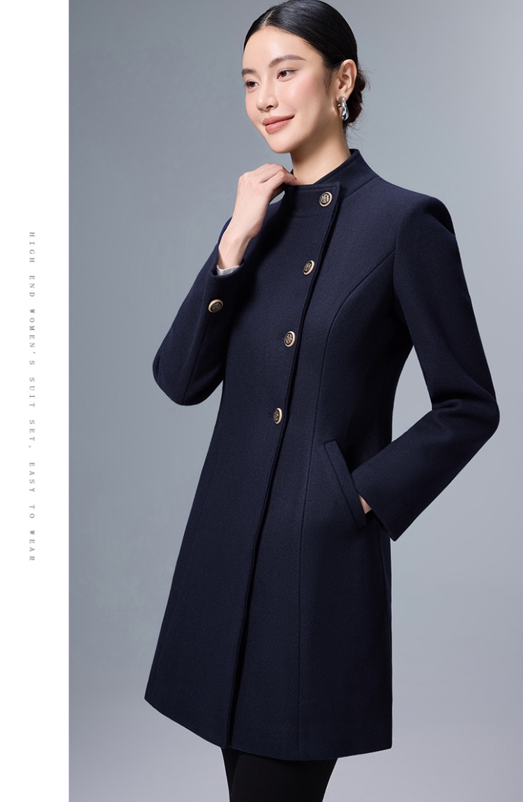 Winter simple woolen coat overalls slim coat