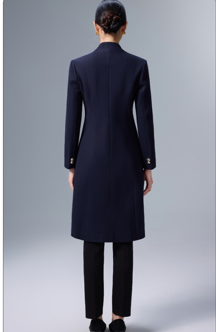 Simple thermal woolen coat thick plus cotton coat for women