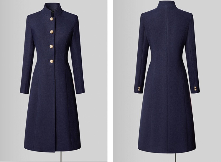 Simple thermal woolen coat thick plus cotton coat for women