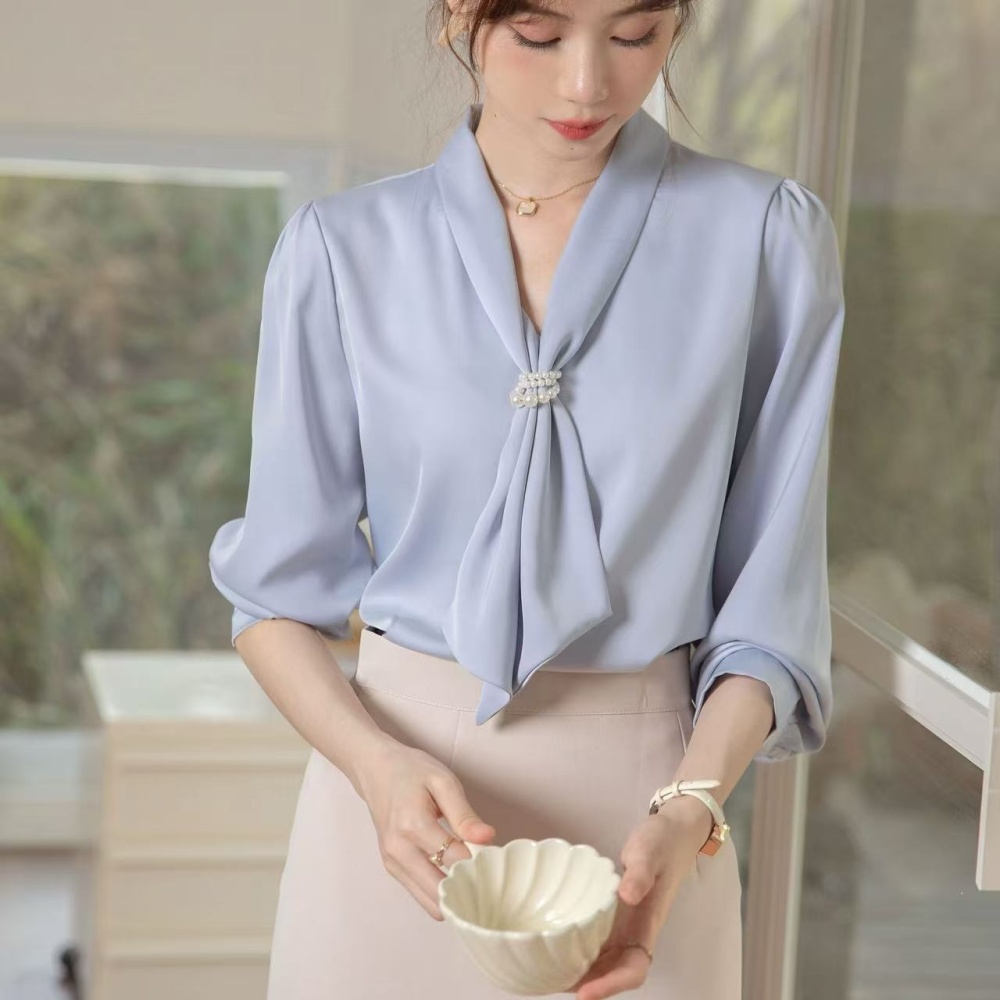 Long sleeve streamer spring and autumn shirt for women