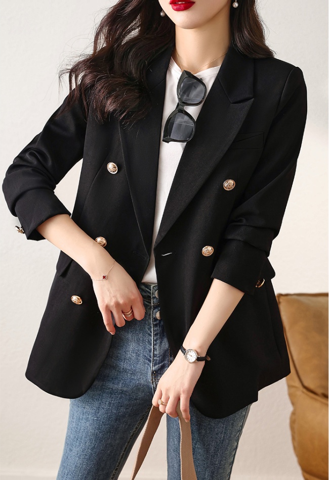 Double-breasted autumn business suit Casual commuting tops