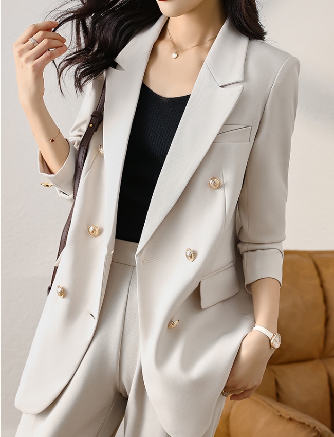 Double-breasted autumn business suit Casual commuting tops