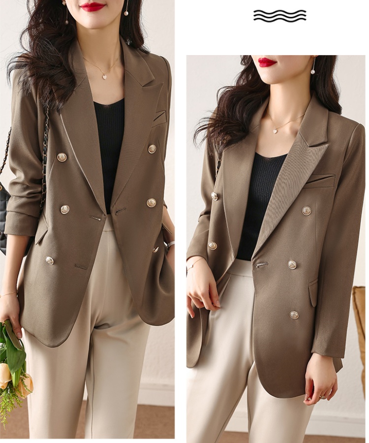 Double-breasted autumn business suit Casual commuting tops