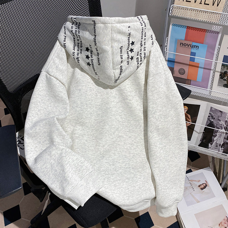 Couples loose tops autumn and winter plus velvet hoodie