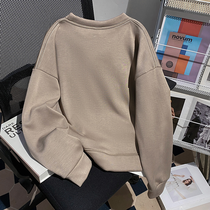 Round neck hoodie loose tops for women