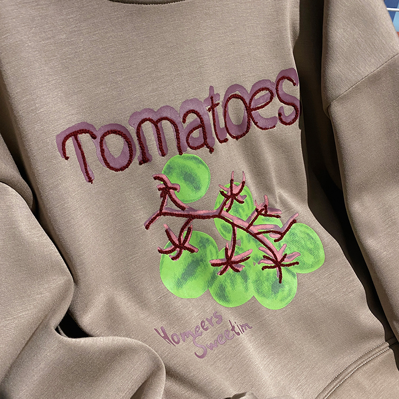 Round neck hoodie loose tops for women