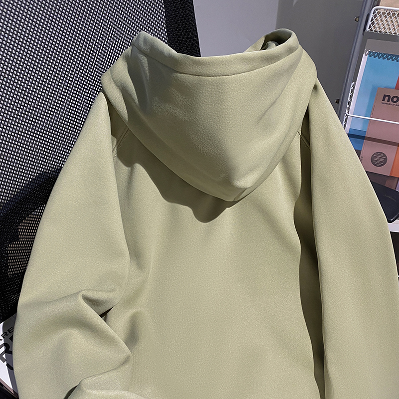 Hooded zip coat plus velvet cardigan for women