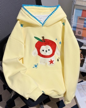 Autumn and winter long tops cartoon hoodie for women