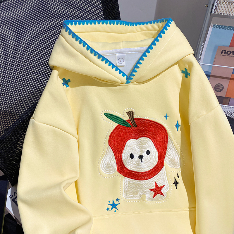 Autumn and winter long tops cartoon hoodie for women