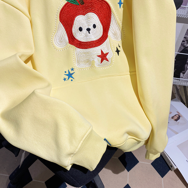 Autumn and winter long tops cartoon hoodie for women